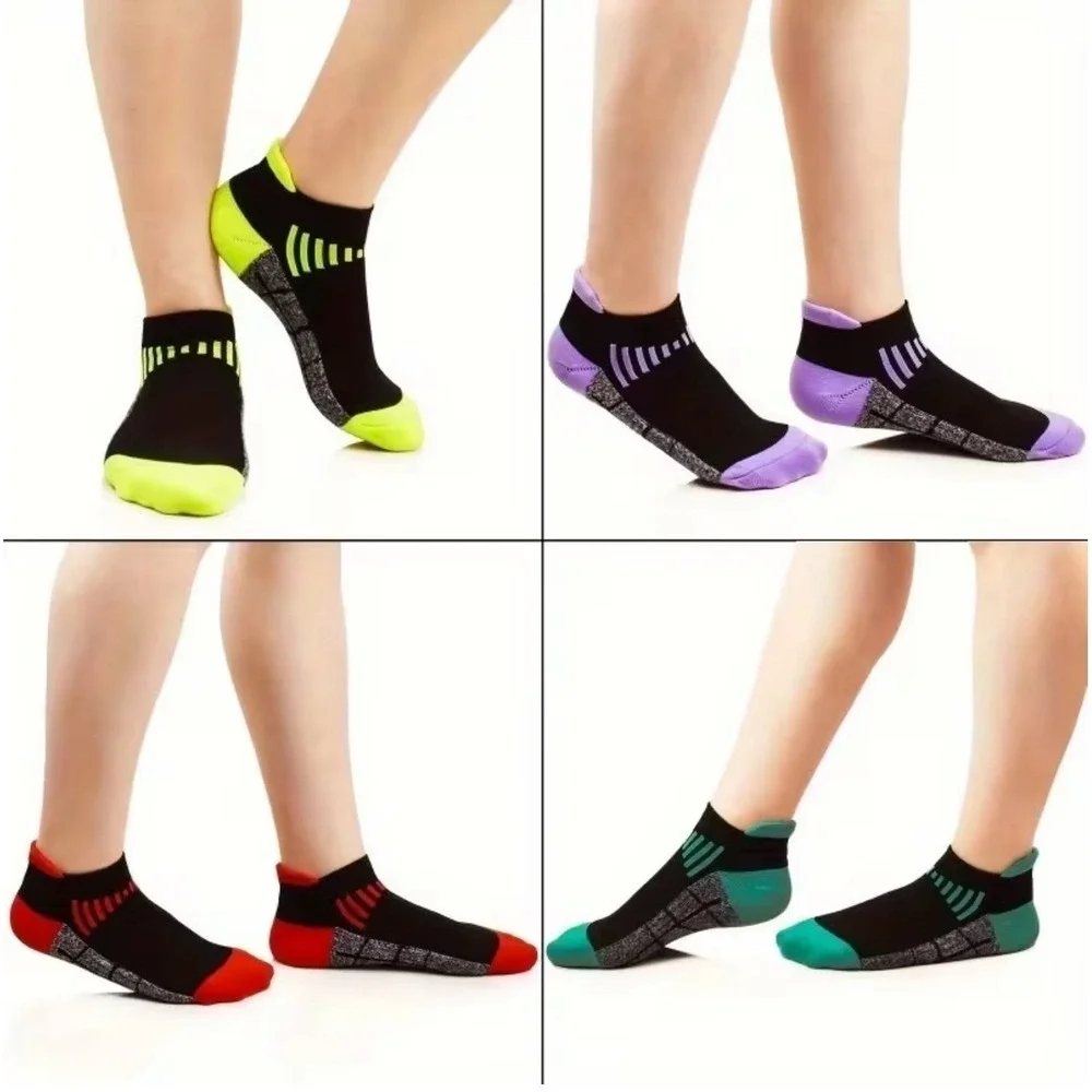 Colorful Athletic Women's Socks 6 PACK Tab Low Cut High Quality Cushioned NEW